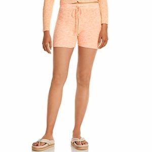 WAYF Ribbed Knit Drawstring Shorts Peach Size Medium